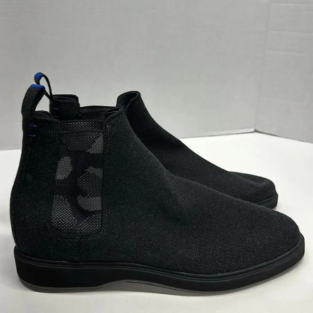 Rothys The Merino Chelsea Boots Camouflage Camo Black Gray New Mens Size 12.5